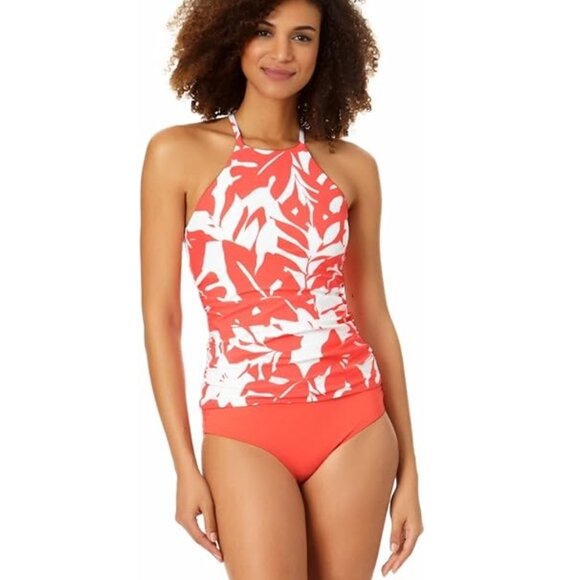 NWT Anne Cole Women's High Neck Tankini Top Multicolor Sizes XS-L $80 LLL255 - Picture 4 of 7